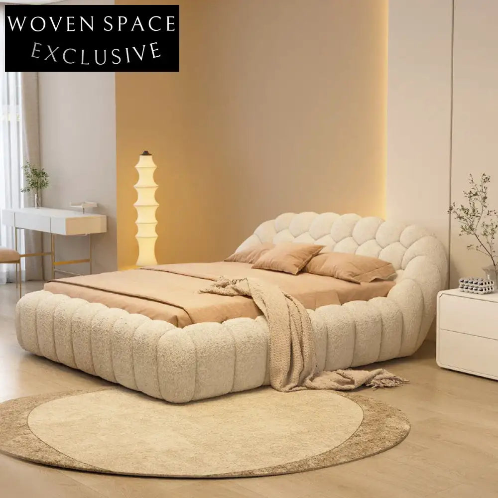 Luxurious Italian Style King Size Bed with Soft High Headboard for Ultimate Comfort