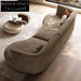 Luxurious Italian Style Real Leather Curved Chaise Living Room Floor Sofa
