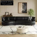 Luxurious Italian Style Real Leather Curved Chaise Living Room Floor Sofa