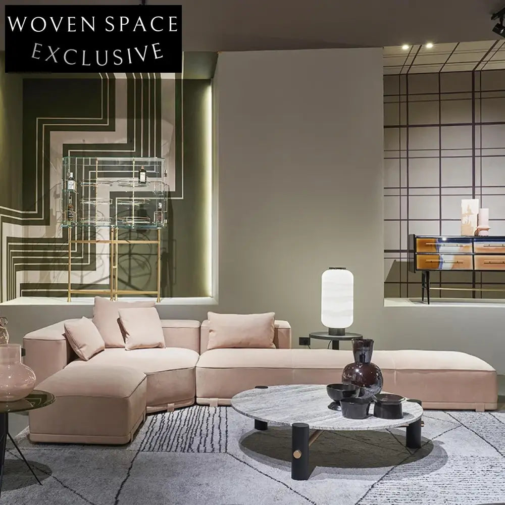 Luxurious Italian Velvet Modular Sectional Sofa Set for Modern Living Spaces