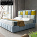 Luxurious Italian Velvet Upholstered King Size Platform Bed Frame