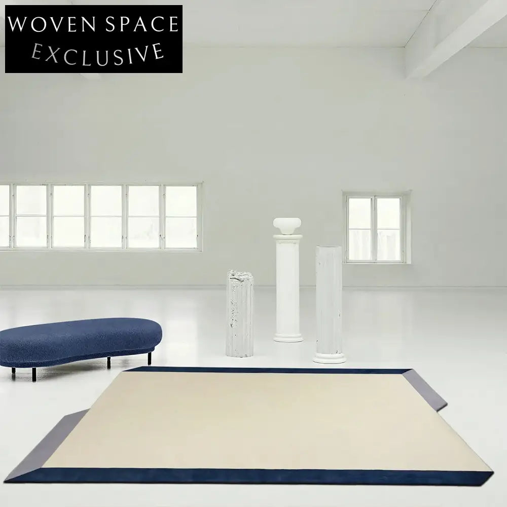 Luxurious Italian Wool Irregular Area Rug: Handmade, Solid Color, Chic Design