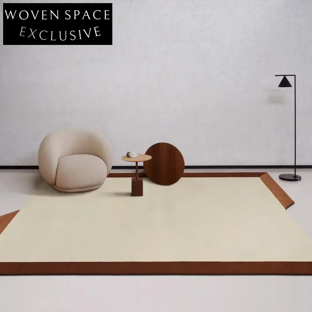 Luxurious Italian Wool Irregular Area Rug: Handmade, Solid Color, Chic Design