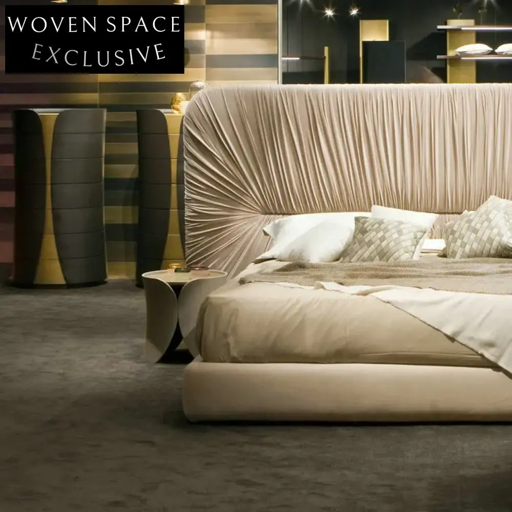 Luxurious Japanese Style Upholstered King Size Bed Frame for Modern Bedrooms