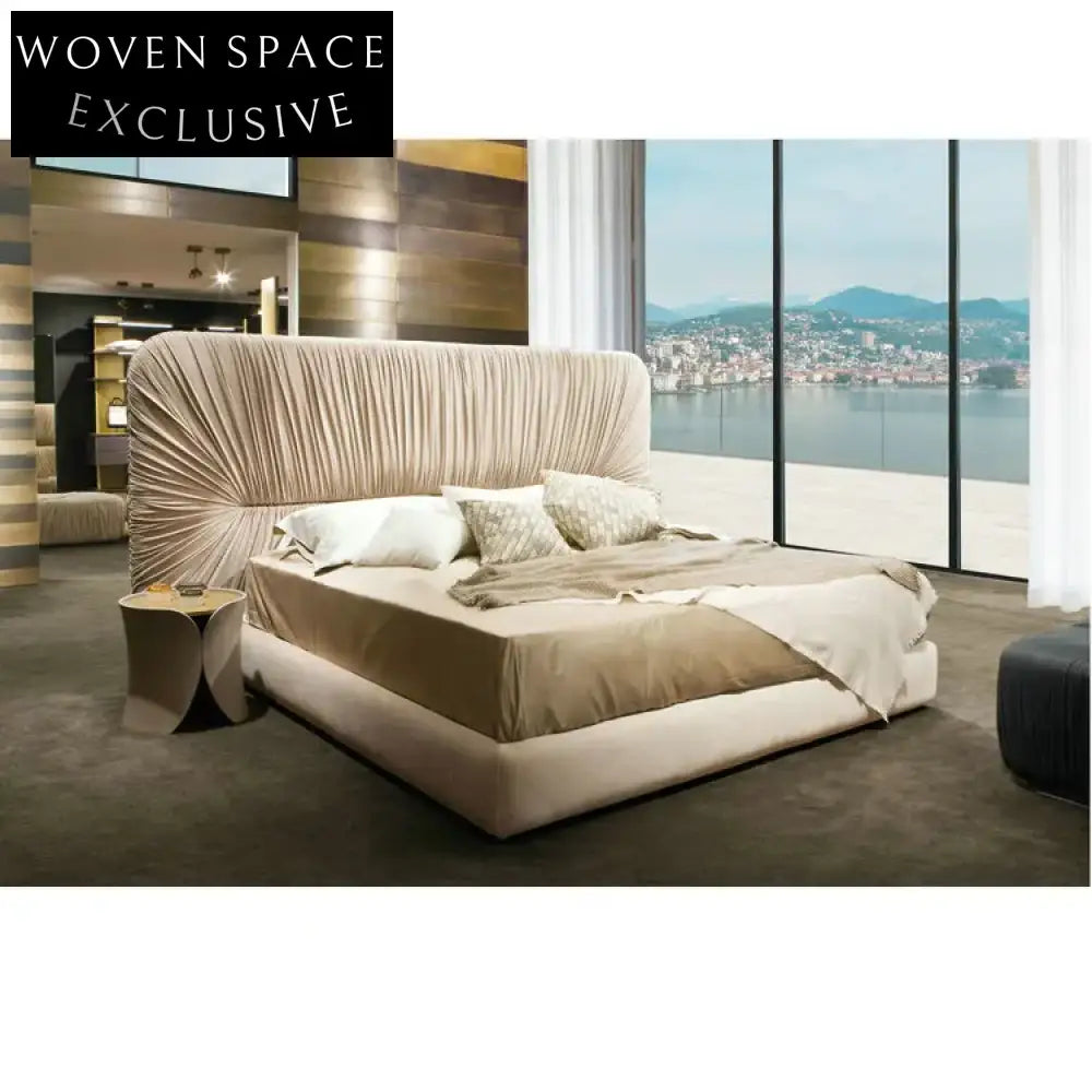 Luxurious Japanese Style Upholstered King Size Bed Frame for Modern Bedrooms