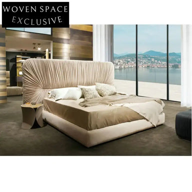 Luxurious Japanese Style Upholstered King Size Bed Frame for Modern Bedrooms