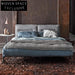 Luxurious King Size Suede Fabric Bed with Modern Italian Design