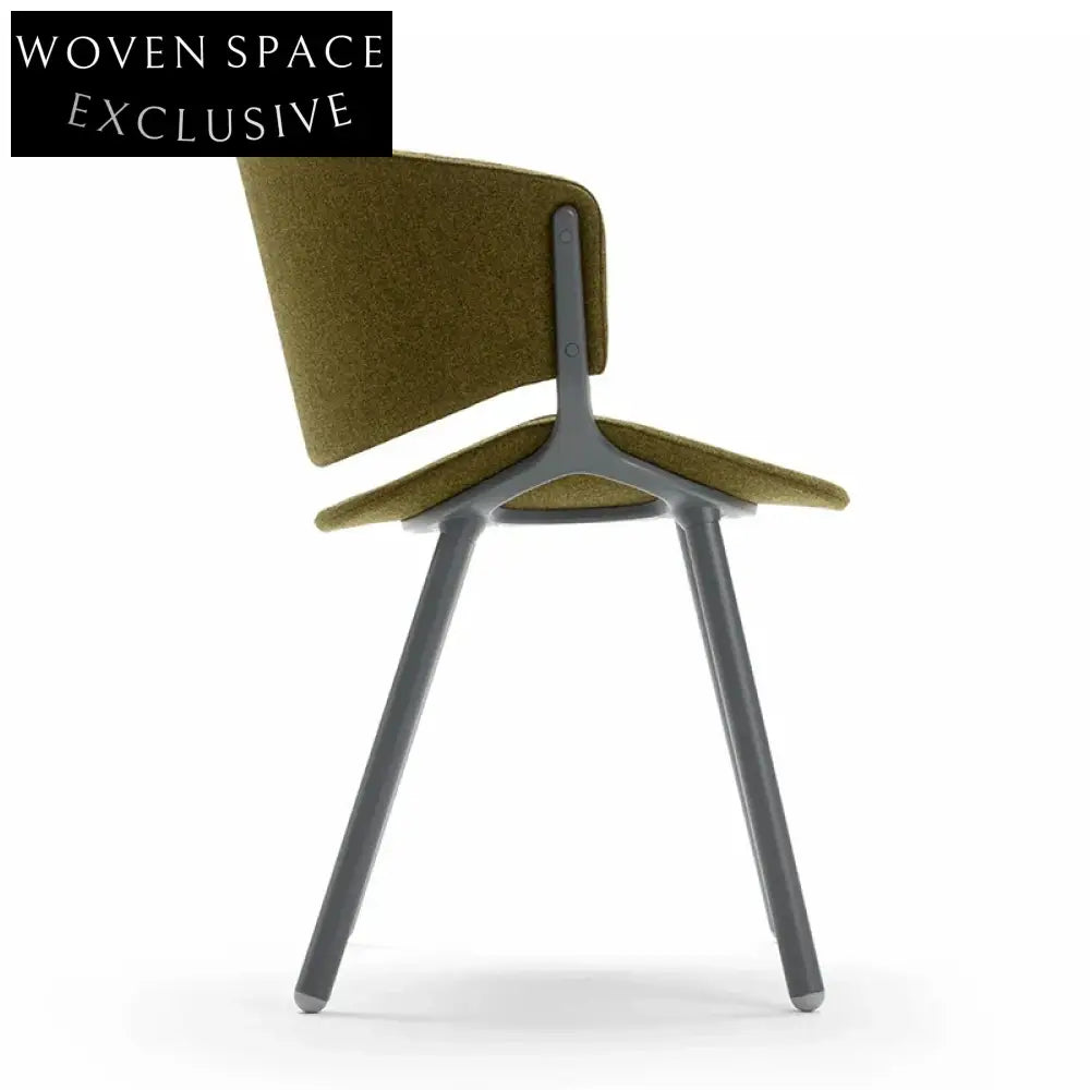 Luxurious Lamb Wool Upholstered Vintage Wooden Frame Dining Chair