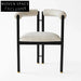Luxurious Lambswool Boucle Dining Chair: Modern Nordic Black Metal Leg Cafe Seating