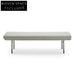 Luxurious Lambswool Upholstered Rectangle Bench with Elegant Metal Base Ottoman