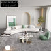 Luxurious Large Curved Boucle Fabric Sectional Living Room Sofa Set