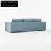 Luxurious Light Blue Performance Velvet Sectional Sofa - Modern Three-Seater Design