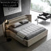 Luxurious Linen Fabric Modern Wood Platform Bed with Soft Padded Headboard