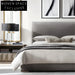 Luxurious Linen Fabric Soft Headboard Modern King Queen Size Platform Bed Frame