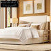 Luxurious Linen Fabric Soft Headboard Modern King Queen Size Platform Bed Frame