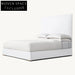 Luxurious Linen Fabric Soft Headboard Modern King Queen Size Platform Bed Frame