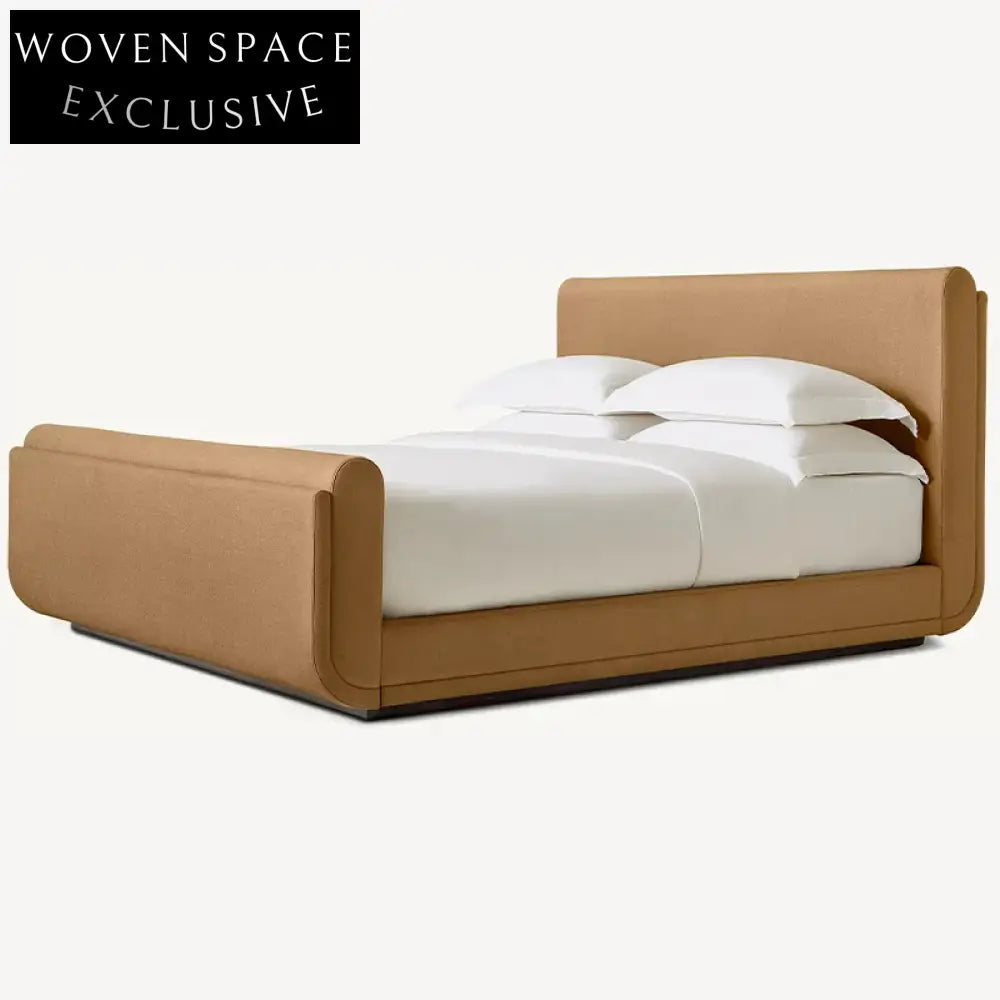Luxurious Linen Fabric Upholstered King Size Platform Bed Frame