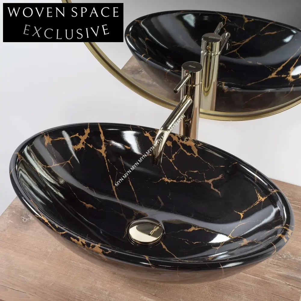 Luxurious Modern Ceramic Countertop Bathroom Sink Basin with Elegant Marble Finish