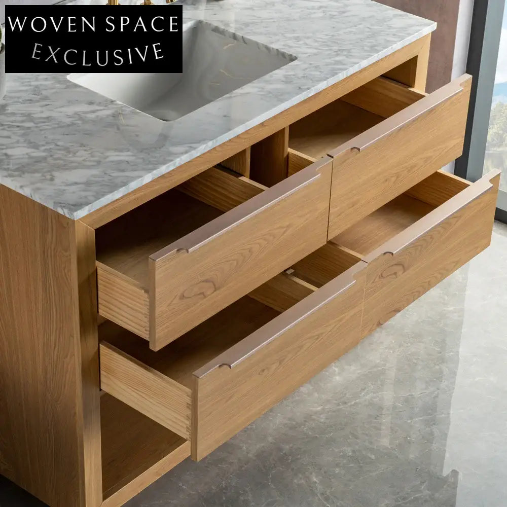 Luxurious Modern Classic Bathroom Vanity Set with Integrated Sink Storage