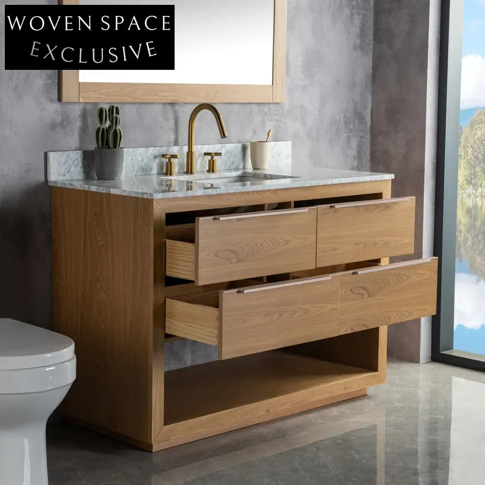 Luxurious Modern Classic Bathroom Vanity Set with Integrated Sink Storage