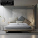 Luxurious Modern Cotton Fabric Wood Platform Bed for Home & Hotel