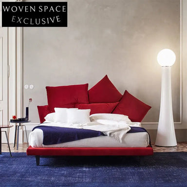 Luxurious Modern Cotton Fabric Wood Platform Bed for Home & Hotel