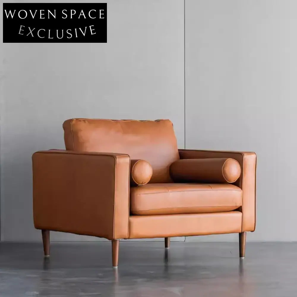 Luxurious Modern Cowhide Sofa: Soft Sponge, Solid Wood Frame, Custom Sizes