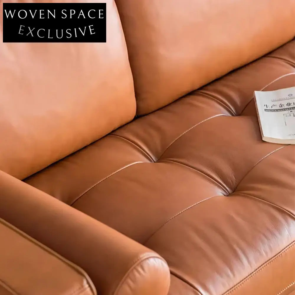 Luxurious Modern Cowhide Sofa: Soft Sponge, Solid Wood Frame, Custom Sizes
