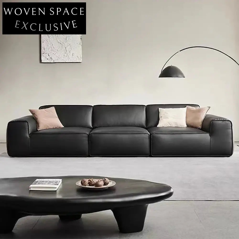 Luxurious Modern Cube Leather Feather Sofa for Ultimate Living Room Comfort