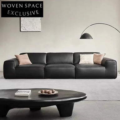 Luxurious Modern Cube Leather Feather Sofa for Ultimate Living Room Comfort
