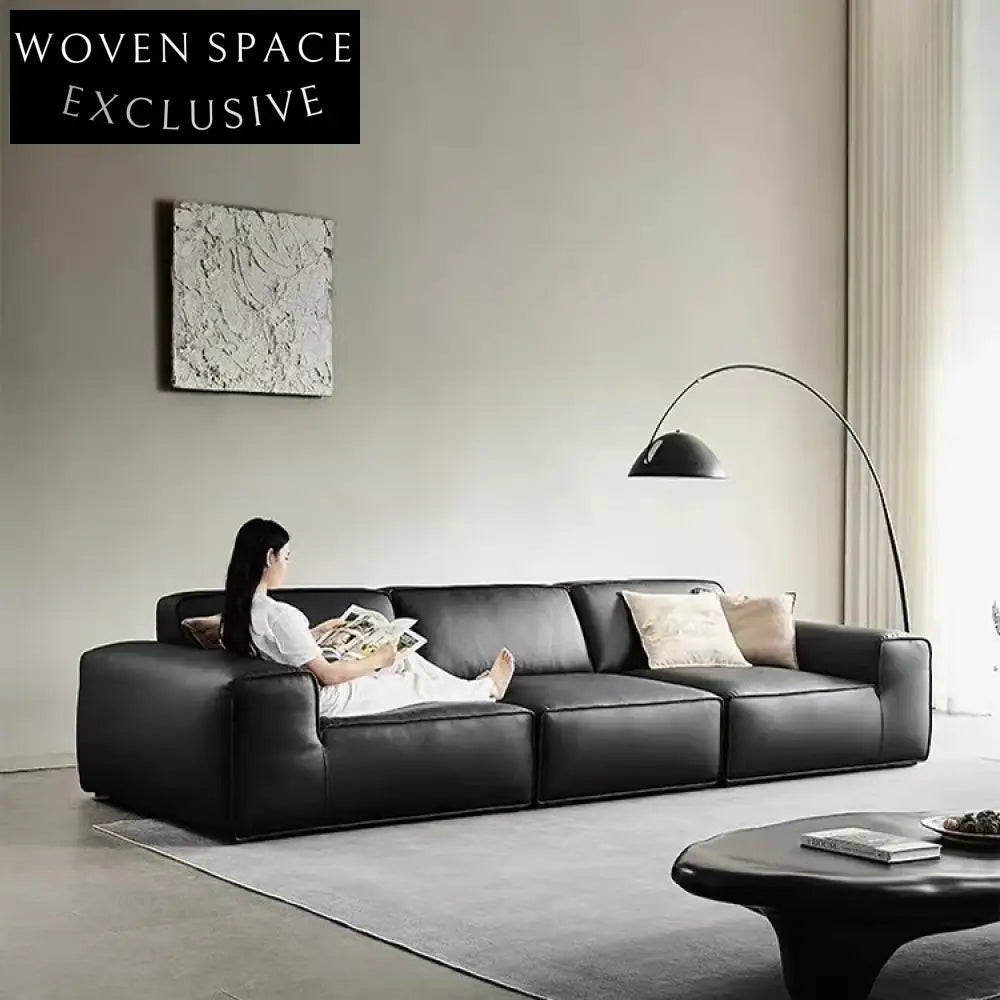 Luxurious Modern Cube Leather Feather Sofa for Ultimate Living Room Comfort