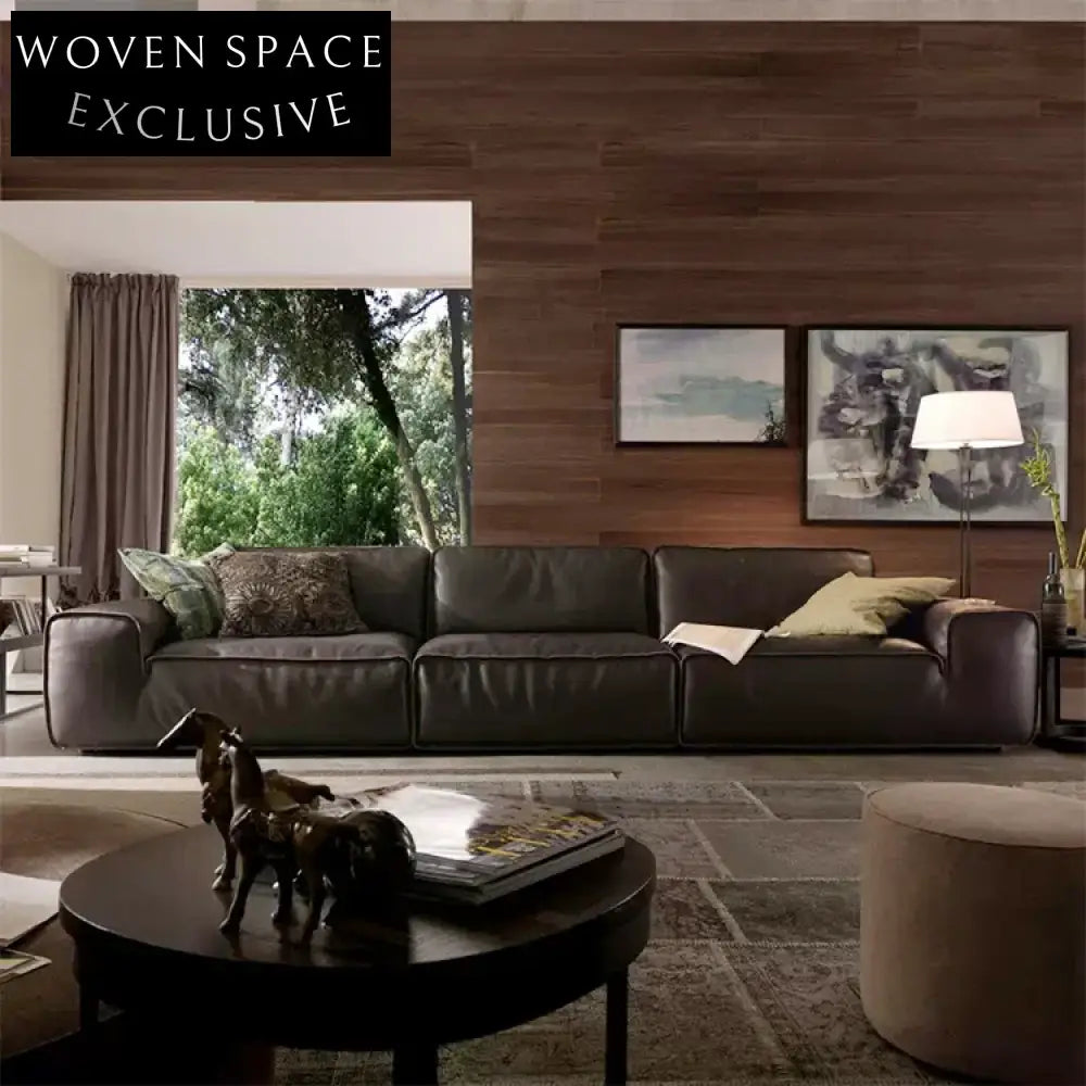 Luxurious Modern Cube Leather Feather Sofa for Ultimate Living Room Comfort