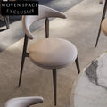 Luxurious Modern Curved Back PU Leather Metal Dining Arm Chair for Hotels