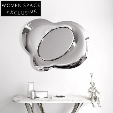 Luxurious Modern Decorative Wall Mirror, Colorful Metal Frame Stainless Steel Mirror