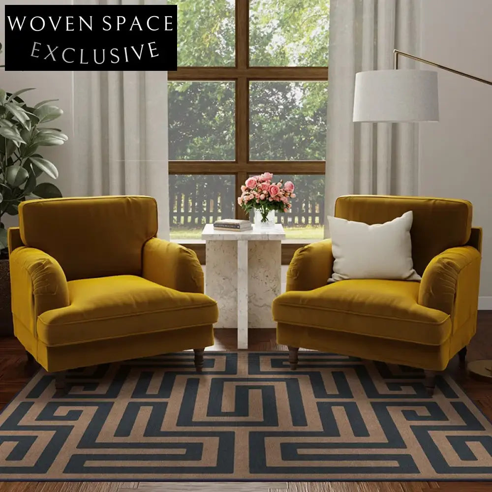 Luxurious Modern Geometric Design Polyester Hand-Tufted Area Rug for Living Room
