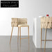 Luxurious Modern Gold Stainless Steel Velvet Upholstered Bar Stools