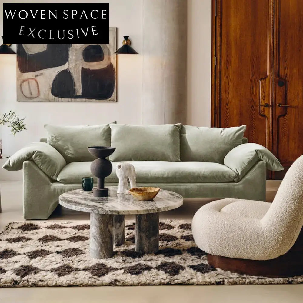 Luxurious Modern Green Velvet Sofa Couch for Living Room Home Decor