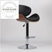 Luxurious Modern High-Back Swivel Bar Stool Genuine Leather Stainless Steel Frame