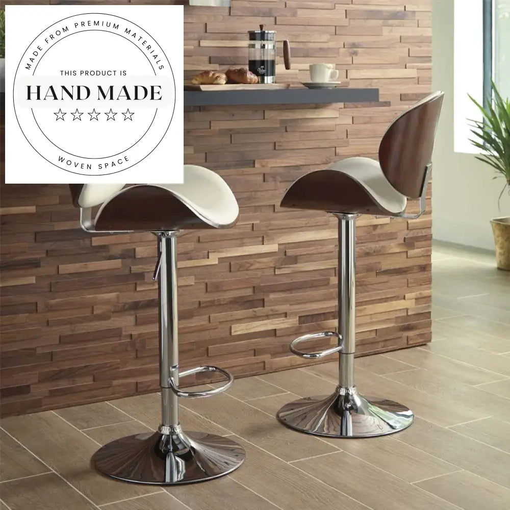 Luxurious Modern High-Back Swivel Bar Stool Genuine Leather Stainless Steel Frame