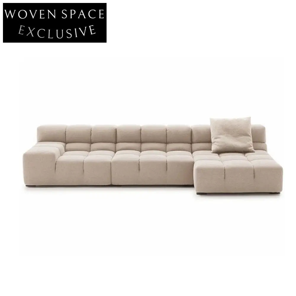 Luxurious Modern High-End Fabric Leather Carved Upholstery Living Room Sofa Set