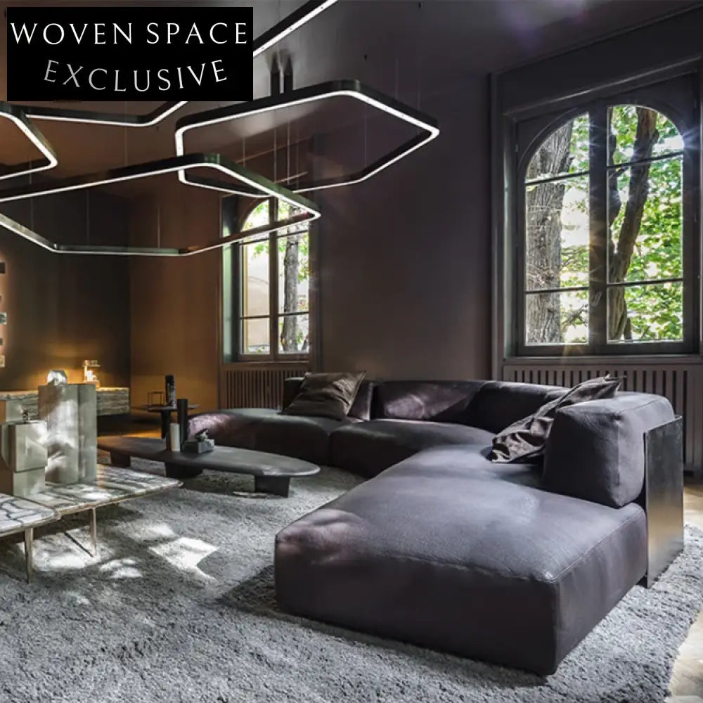 Luxurious Modern I-Shaped Teddy Fabric Sectional Living Room Sofa Set