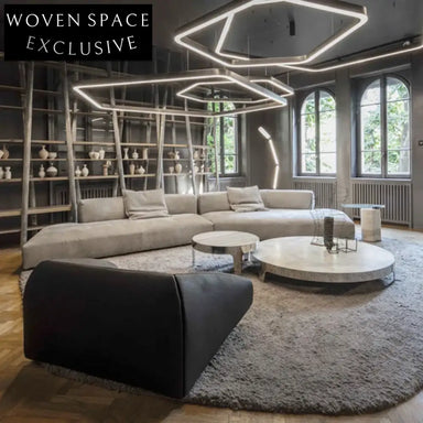 Luxurious Modern I-Shaped Teddy Fabric Sectional Living Room Sofa Set