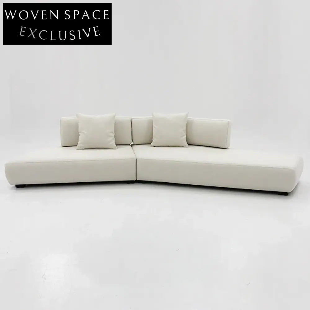 Luxurious Modern I-Shaped Teddy Fabric Sectional Living Room Sofa Set