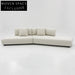Luxurious Modern I-Shaped Teddy Fabric Sectional Living Room Sofa Set