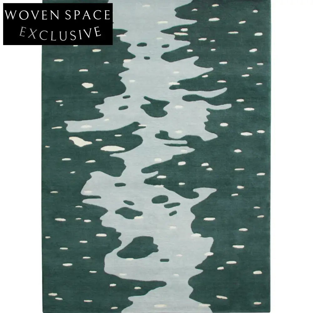 Luxurious Modern Ink Green Polyester Area Rug for Living Room Bedroom Carpet
