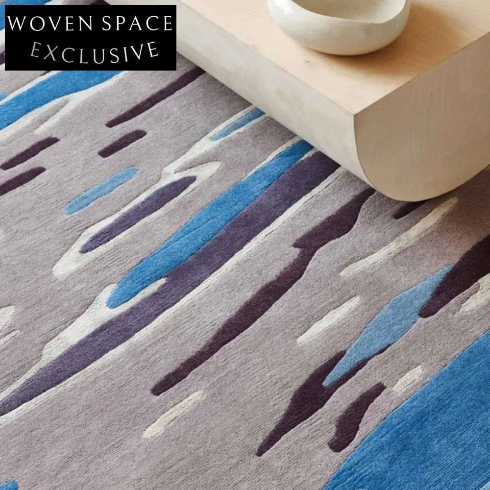 Luxurious Modern Ink Green Polyester Area Rug for Living Room Bedroom Carpet