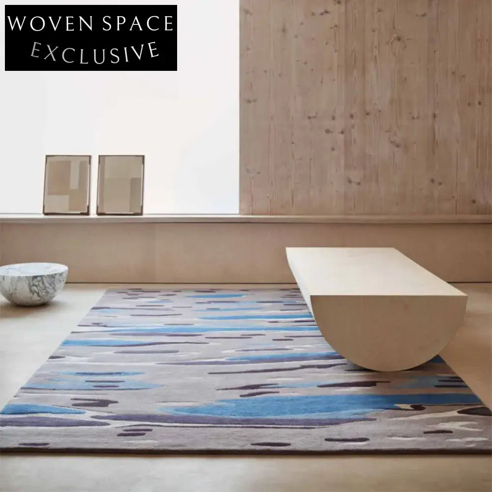 Luxurious Modern Ink Green Polyester Area Rug for Living Room Bedroom Carpet