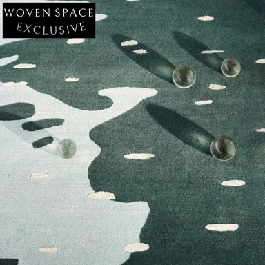 Luxurious Modern Ink Green Polyester Area Rug for Living Room Bedroom Carpet