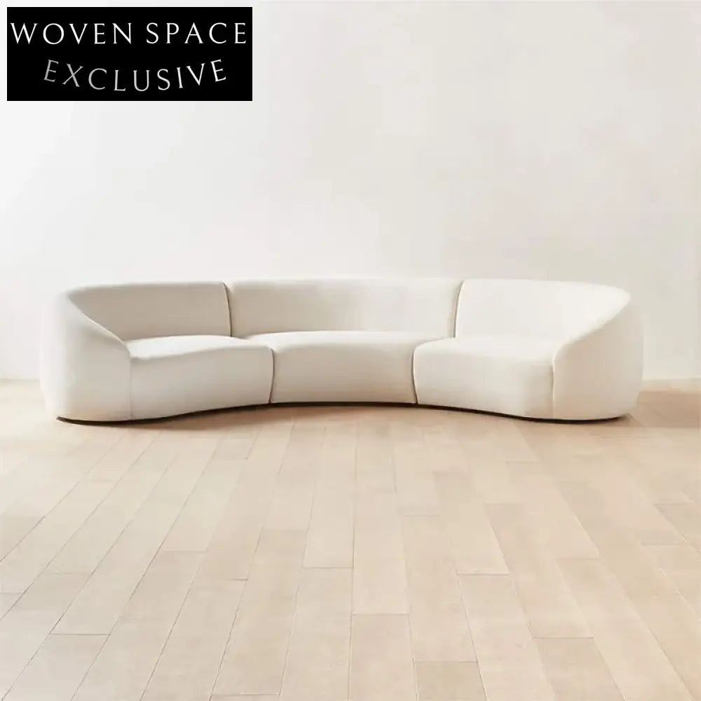 Luxurious Modern Italian Curved Modular Velvet Fabric Sectional Sofa Set for Home Hotel