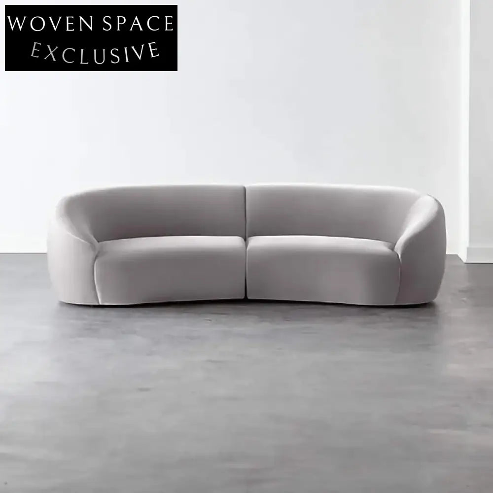 Luxurious Modern Italian Curved Modular Velvet Fabric Sectional Sofa Set for Home Hotel